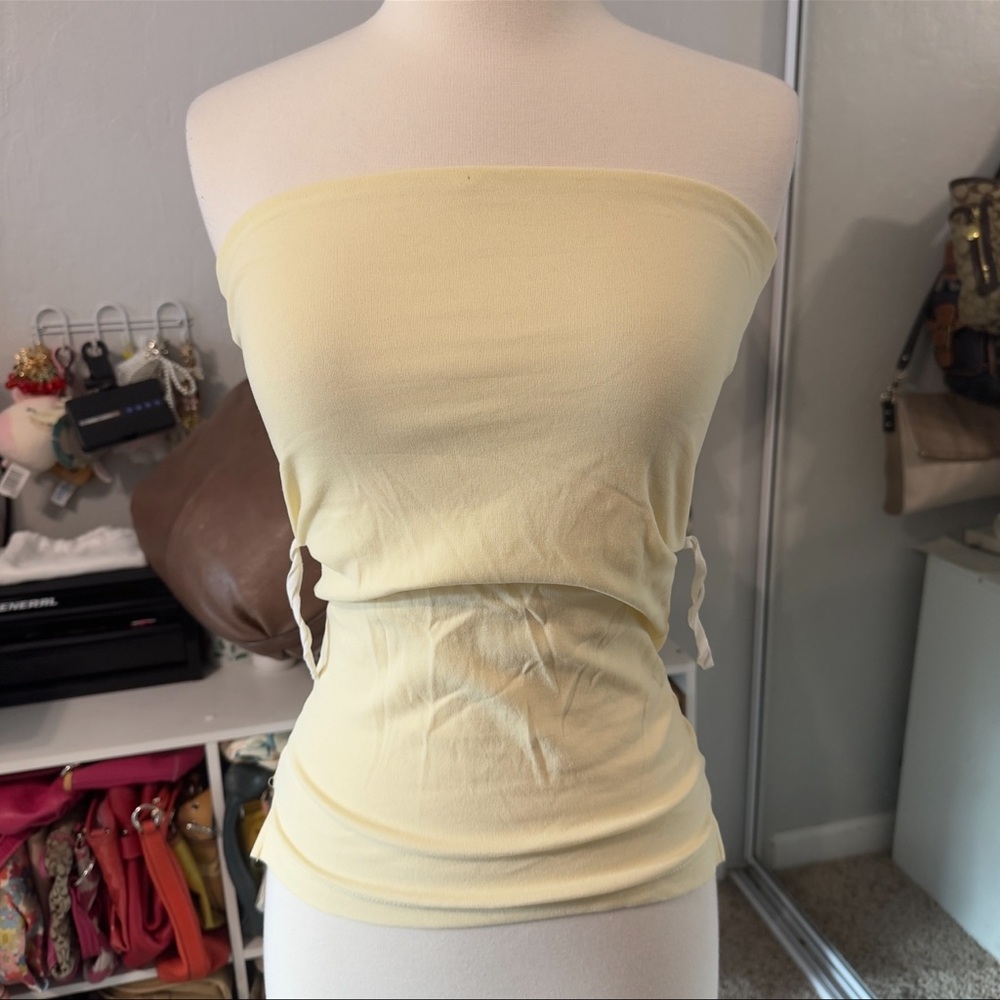 Y2K Pale Yellow Tube Top